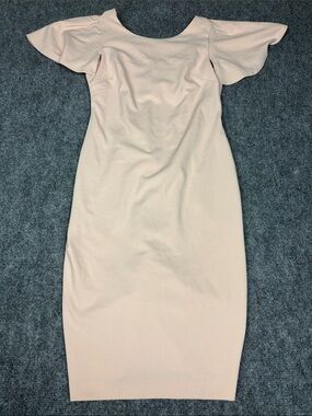 Calvin Klein Pale Pink Flutter Sleeve Midi Dress
